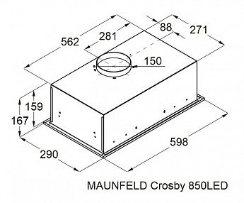 картинка Кухонная вытяжка Maunfeld CROSBY 850LED белый  картинка Кухонная вытяжка Maunfeld CROSBY 850LED белый