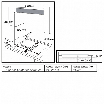 картинка Газовая варочная панель Evelux HEG 615 BG 