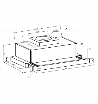 картинка Кухонная вытяжка Lex HERMES 600 INOX 