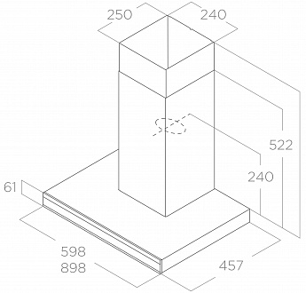 картинка Кухонная вытяжка Elica ADELE @ BL MAT/A/90 