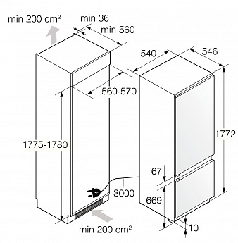 картинка Встраиваемый холодильник Asko RBC276SND1 