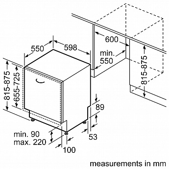 картинка Посудомоечная машина встраиваемая Bosch SMV25EX00E 