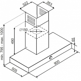 картинка Кухонная вытяжка De Dietrich DHB2934B Black 