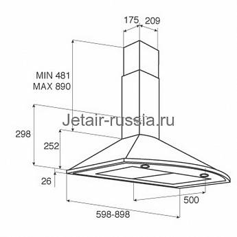 картинка Кухонная вытяжка Jetair JENNY TC-S 60 INX-10  картинка Кухонная вытяжка Jetair JENNY TC-S 60 INX-10