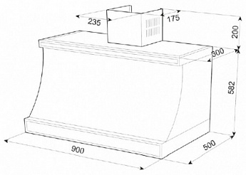 картинка Кухонная вытяжка T 969 C BRONZE 