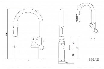 картинка Смеситель Emar OL - 8018 MATT GOLD 