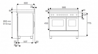 картинка Комбинированная кухонная плита Bertazzoni MAS106L2EXT нержавеющая сталь 