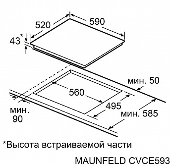 картинка Электрическая варочная панель Maunfeld CVCE593TPBK 