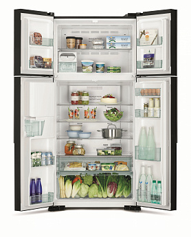 картинка Отдельностоящий холодильник Hitachi R-W660PUC7 GBK черный 