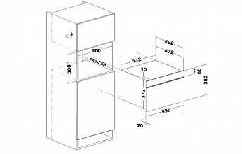 картинка Микроволновая печь встраиваемая Weissgauff BMWO-341 DB 
