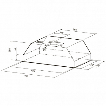 картинка Кухонная вытяжка Krona SVEN 600 inox one knob 