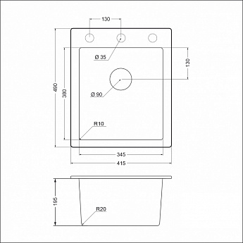 картинка Мойка для кухни Emar EMQ-1415.Q  картинка Мойка для кухни Emar EMQ-1415.Q