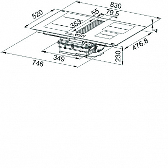 картинка Индукционная варочная панель с вытяжкой Franke FMA 8381R HI 