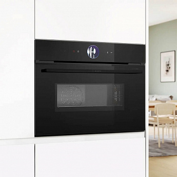 картинка Электрический духовой шкаф с функцией СВЧ Bosch CMG936AB1S черный 