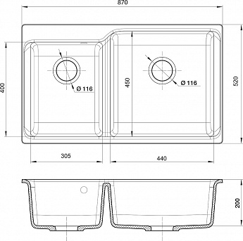 картинка Мойка для кухни Rivelato AXEL X-90D  картинка Мойка для кухни Rivelato AXEL X-90D