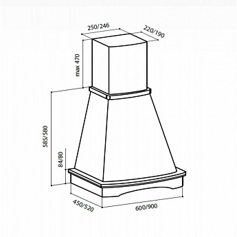 картинка Кухонная вытяжка Lex ASTORIA 900 WHITE 