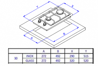 картинка Газовая варочная панель Weissgauff HGG 320 BGRV 