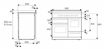 картинка Комбинированная кухонная плита Bertazzoni PRO105I3EXT нержавеющая сталь 