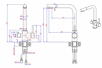картинка Смеситель Granfest 3611 нержавеющая сталь 