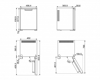 картинка Отдельностоящий мини-бар Smeg MTE40 
