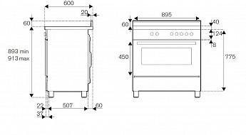 картинка Комбинированная кухонная плита Bertazzoni PRO95I1EBIT белая 