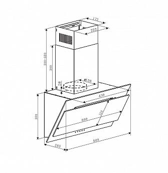 картинка Кухонная вытяжка Weissgauff Phact 60 BL Sensor 