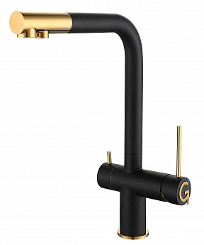 картинка Смеситель Rivelato Lugano 1523513 nero/oro 