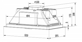 картинка Кухонная вытяжка полновстраиваемая Weissgauff BOX 850 WH 