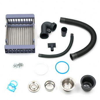 картинка Комплект H3844 MELANA ProfLine (мойка и коландер) сатин 