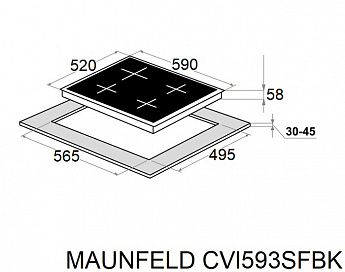 картинка Варочная панель Maunfeld CVI593SFBK Inverter  картинка Варочная панель Maunfeld CVI593SFBK Inverter