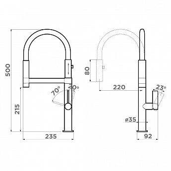 картинка Смеситель Omoikiri OSAKA C-BL 