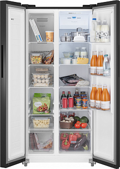 картинка Отдельностоящий холодильник Weissgauff WSBS 500 Inverter NoFrost Black 